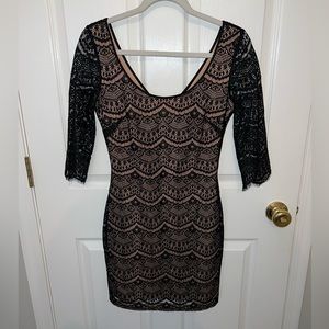 Guess black lace overlay dress